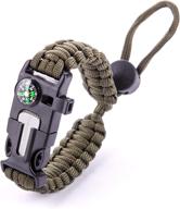 🔥 emergency survival paracord bracelets - tactical gear - strong, versatile paracord multitool for usa - high accuracy compass, whistle, and fire starter - ideal edc camping and hunting kit логотип