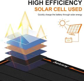 img 2 attached to 🔋 Aeiusny 10W 12V Солнечная панель Зарядное устройство для автомобильных аккумуляторов: Эффективное зарядное устройство для автомобилей, RV, лодок и многое другое!