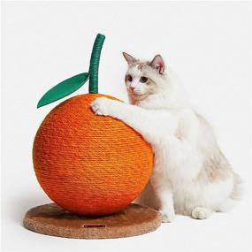 img 4 attached to 🐱 VETRESKA Orange Cat Scratching Post with Sisal Rope - Vertical Cat Scratch Post for Cats and Kittens