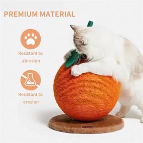 img 3 attached to 🐱 VETRESKA Orange Cat Scratching Post with Sisal Rope - Vertical Cat Scratch Post for Cats and Kittens