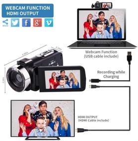 img 3 attached to Enhanced Video Camera Camcorder: 4K Ultra HD, Zoom, Live Streaming, YouTube Recorder – Stabilizer, Remote Control, 16X Digital Zoom, 2 Batteries!