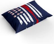 picpeak home bedding set - full size baseball american flag duvet cover set - lightweight soft bed sheets - 4 piece set includes 1 duvet cover, 1 flat sheet, and 2 pillow covers - ideal for children, adults, and teens logo