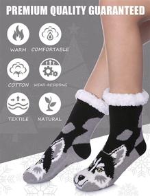 img 2 attached to 🧦 Winter Indoor Christmas Socks for Kids – LINEMIN Girls & Boys Warm Slipper Socks | Cozy Soft Fleece Lined | Thick Sherpa