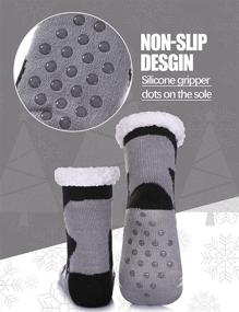 img 1 attached to 🧦 Winter Indoor Christmas Socks for Kids – LINEMIN Girls & Boys Warm Slipper Socks | Cozy Soft Fleece Lined | Thick Sherpa