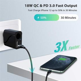 img 3 attached to 🔌 RoyPow 36W USB C Charger with Car Cigarette Lighter Socket & 3-Ports Wall Charger, 18W PD3.0 Travel Plug 110V/120V to 12V/3A AC to DC Converter Power Adapter for iPhone, Galaxy, Pixel, iPad