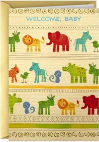 img 4 attached to Hallmark Golden Thread Baby Shower Card with Adorable Jungle Animals
