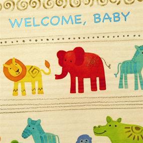img 1 attached to Hallmark Golden Thread Baby Shower Card with Adorable Jungle Animals