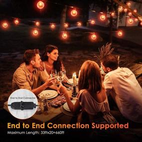 img 2 attached to Waterproof Outdoor String Lights - YUNLIGHTS 35FT 30+3 G40 Globe Bulbs, Hanging Patio String Lights with Flickering Flame Effect for Christmas, Porch, Garden, Party