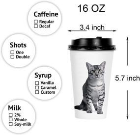 img 3 attached to Youngever 72 Sets Disposable Coffee Cups with Lids - Hot Coffee To-Go Cups, Sturdy Paper Cups with Lids, Cute Cat Kitten Theme Design