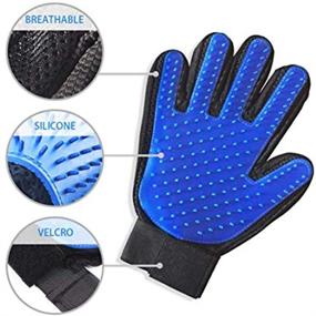 img 2 attached to [Enhanced Version] Pet Grooming Glove - Efficient Hair Remover Gloves - Gentle Deshedding Brush - Massage Glove with Enhanced Five Finger Design - Ideal for Dogs & Cats with Short & Long Fur - 1 Pair