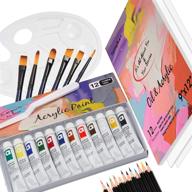 🎨 art drawing set with acrylic watercolor paint, falling in art 33pcs for artists, students, beginners, hobbies, and kids - includes paper pad, brushes, palette - great art supplies logo