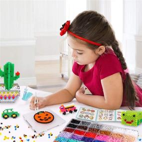 img 3 attached to Meland Fuse Beads Kit - 11,000 Pieces with 36 Vibrant Colors - Craft Set for Children w/ 5 Pegboards, Ironing Paper, and Chain Accessories - Perfect Iron Beads Christmas Birthday Gift