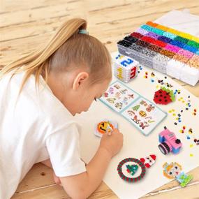 img 2 attached to Meland Fuse Beads Kit - 11,000 Pieces with 36 Vibrant Colors - Craft Set for Children w/ 5 Pegboards, Ironing Paper, and Chain Accessories - Perfect Iron Beads Christmas Birthday Gift