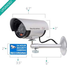 img 2 attached to 🎥 WALI Bullet Dummy Fake Surveillance Security CCTV Dome Camera (TC-S1) - Indoor/Outdoor with LED Light + Security Alert Sticker Decals, Silver