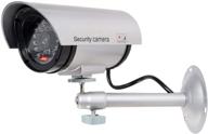 🎥 wali bullet dummy fake surveillance security cctv dome camera (tc-s1) - indoor/outdoor with led light + security alert sticker decals, silver logo