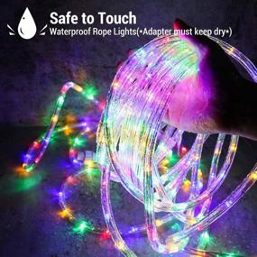 img 4 attached to 🎄 Lyhope Christmas Rope Lights - 33ft 240 LED Multi-Color String Lights, Waterproof & Low Voltage - Connectable Tube Lights for Outdoor & Indoor Xmas Decor, Patio, Pool, Boat, Deck Lighting