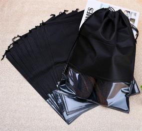 img 1 attached to Storage Non Woven Drawstring Transparent Window Travel Accessories