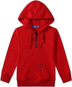 img 4 attached to 👦 Camii Mia Big Boys Half-Zip Hoodie with Kangaroo Pocket - Pullover Hoodies for Boys