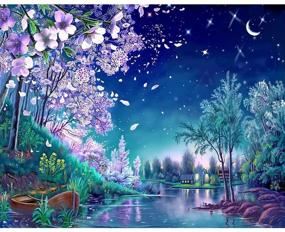 img 4 attached to 🌙 Mobicus Diamond Painting Kit - Moonlight Stream, DIY 5D Painting by Numbers (40X30CM/16X12inch)