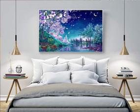 img 2 attached to 🌙 Mobicus Diamond Painting Kit - Moonlight Stream, DIY 5D Painting by Numbers (40X30CM/16X12inch)