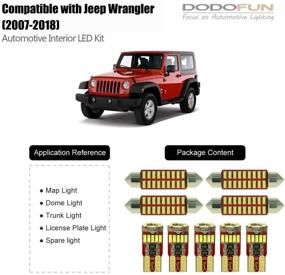 img 4 attached to 🚙 DODOFUN 9-pc Bulb Kit with Deluxe Interior LED Lighting, Compatible with 2007-2018 Jeep Wrangler in 6000k