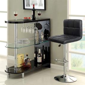 img 3 attached to 🪑 Homall Bar Stools: Adjustable Swivel PU Leather Counter Stools Set of 2 in Black