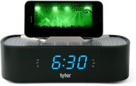 📻 tyler tac501-bk bluetooth alarm clock radio with stereo speaker, fm radio, usb charging, aux line-in, blue led display (0.6&#34;), smart phone dock, black logo