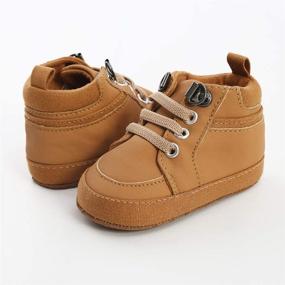 img 1 attached to 👟 Anti-Slip Sneakers: Soft Ankle Boots for Baby Boys and Girls - Toddler First Walkers' Newborn Crib Shoes