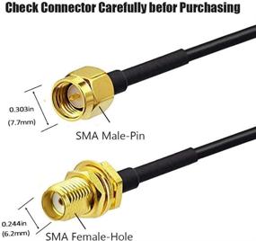 img 1 attached to 📶 High-Performance CORONIR 16ft SMA Extension Cable - Enhance WiFi, 3G, 4G LTE Signals with SMA Male to SMA Female RF Connector Adapter - 2-pack