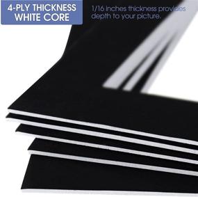 img 2 attached to 🖼️ 20-Pack of 11x14 BLACK Picture Mats with White Core Bevel Cut for 8x10 Photos by Golden State Art