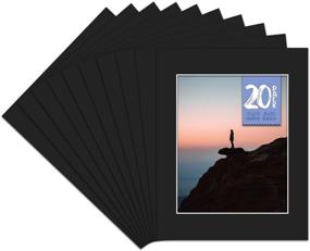 img 4 attached to 🖼️ 20-Pack of 11x14 BLACK Picture Mats with White Core Bevel Cut for 8x10 Photos by Golden State Art