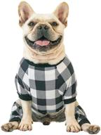 🐾 cutebone classic black white plaid small dog pajamas: stretchy cat clothes for stylish daily wear - da11s логотип