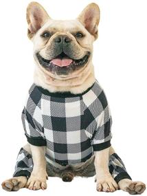 img 4 attached to 🐾 CuteBone Classic Black White Plaid Small Dog Pajamas: Stretchy Cat Clothes for Stylish Daily Wear - DA11S