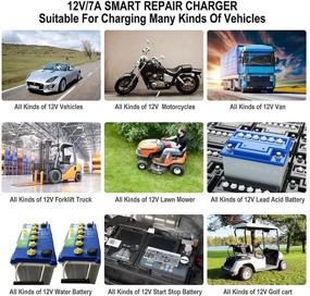 img 1 attached to 🔋 CPPDEL 12V/7A Car Battery Charger - 7-Stage Automatic Smart Battery Charger with LCD Display & Pulse Repair Pack for Car, Lawn Mower, Motorcycle, Boat, SUV and More