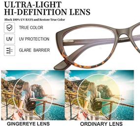img 1 attached to 👓 Womens Cat Eye Blue Light Reading Glasses, GINGEREYE 2-Pack Fashion Anti Glare Eyeglasses +2.5 with Spring Hinge