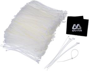 img 3 attached to Outus 1000 Pack 4 Inch Nylon Cable Mini Zip Ties: Clear White Self-Locking Small Cable Ties.