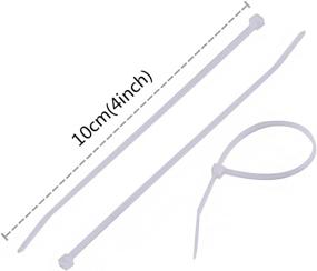 img 2 attached to Outus 1000 Pack 4 Inch Nylon Cable Mini Zip Ties: Clear White Self-Locking Small Cable Ties.