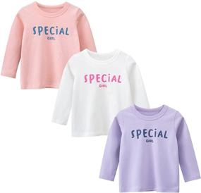 img 4 attached to CesAnnees Toddler Little Girls' Crewneck T-Shirts - Clothing for Girls