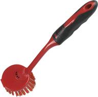 🍖 kosher cook meat red kitchen dish brush - efficient dishes scrubber with long neck handle logo