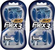 🪒 bic flex 3 men's shaver - 4 count, 2 pack: efficient shaving solution for men logo