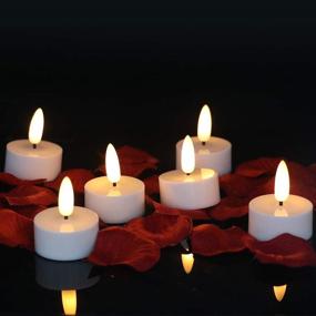 img 4 attached to Flameless Tea Lights Candles: Set of 6 Battery 🕯️ Operated LED Votive Candles with Timer for Wedding Party Outdoor Decor