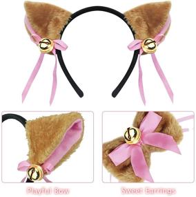 img 3 attached to 🐱 Abida Cat Cosplay Costume - Complete 5 Piece Set: Cat Ears, Tail, Collar, Paws Gloves, and Vampire Teeth Fangs for Halloween