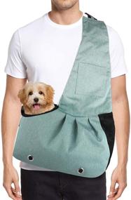 img 4 attached to 🐾 HALOVIE Pet Sling Carrier: Breathable Mesh Dog Sling for Small Dogs & Cats Under 15lb - Hands-Free Shoulder Bag with Adjustable Strap & Zipper