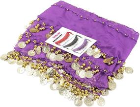 img 1 attached to Purple Belly Dance Skirt Scarf