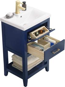 img 2 attached to 🚽 LUCA Kitchen & Bath LC20FBP Dublin 20" Bathroom Vanity Set in Midnight Blue with Porcelain Top Integrated