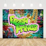 📸 the fresh prince graffiti brick photography background 7x5ft - colorful wall necklace 80s 90s theme - 1st birthday backdrop for boy party decorations - hip hop baby shower photo booth props logo