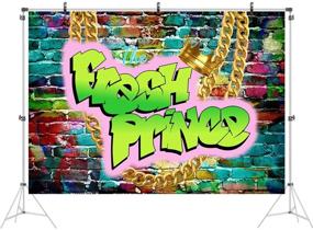 img 3 attached to 📸 The Fresh Prince Graffiti Brick Photography Background 7x5ft - Colorful Wall Necklace 80s 90s Theme - 1st Birthday Backdrop for Boy Party Decorations - Hip Hop Baby Shower Photo Booth Props