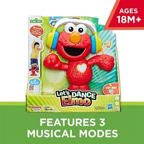 img 3 attached to Sesame Street Давайте танцевать Элмо: 12-дюймовая игрушка, поющая и танцующая, с 3 музыкальными режимами для детей от 18 месяцев и старше
