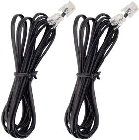 img 4 attached to SINCODA 2-Pack 6ft RJ11 6P4C Phone Cable Extension Wire with Standard Plugs for Landline Telephones | 2PCS 6FT Telephone Cord Extension