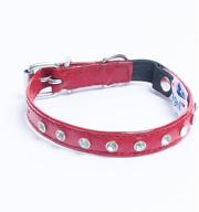 🐱 stylish and durable angel pet supplies genuine leather safety athens rhinestone cat collar – handmade elastic stretch, lightweight & strong, 10" x 1/2", valentine red: ideal for kittens to well-fed kitties logo